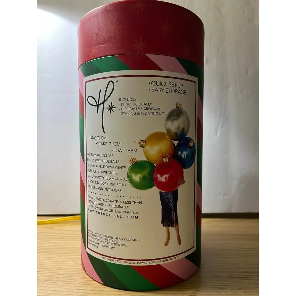 Holiday Oversize Inflatable Ball Ornament Green 18 inch indoor/Outdoor